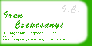 iren csepcsanyi business card